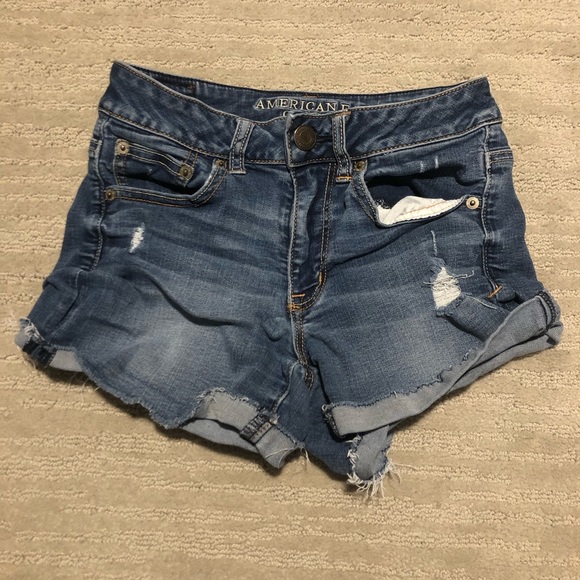 American Eagle Outfitters Pants - American Eagle super stretch jean shorts blue Sz 2